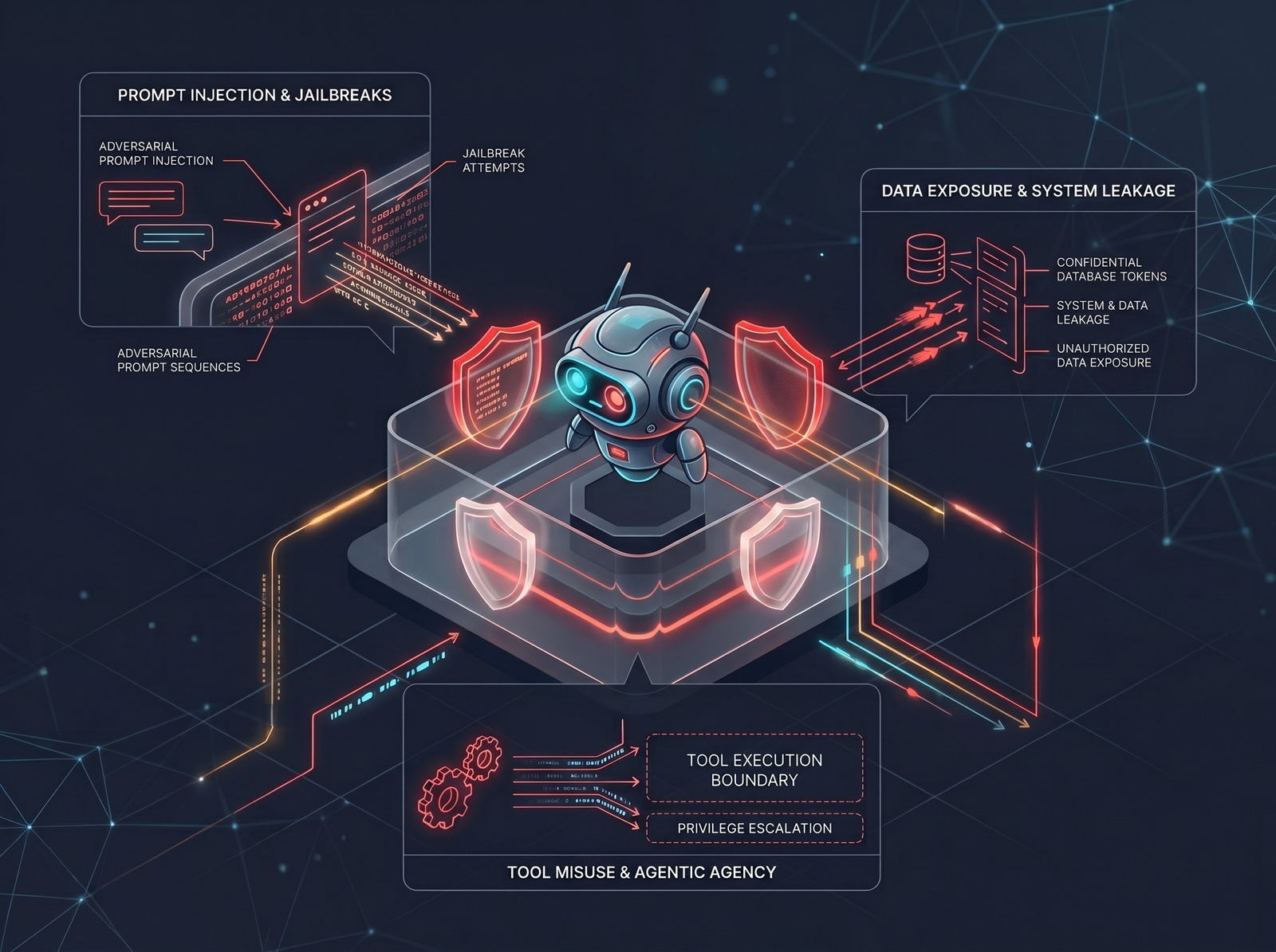 AI Red Teaming Attack Vectors: Prompt Injection & Jailbreaks, System & Data Leakage, and Tool Misuse & Agentic Agency